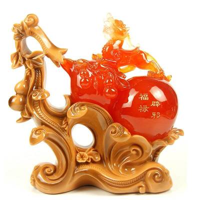 普潤大號招財辟邪玉貔貅樹脂工藝品 承載祥瑞的商務與家居佳選